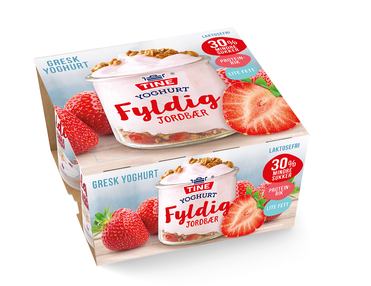 TINE Yoghurt Fyldig Jordbær 4pk